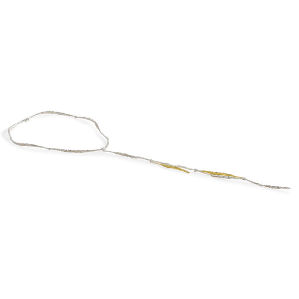 Colibri' Long Necklace by Emanuela Duca - Celebrate femininity with our long necklace from the Colibri' Collection. Featuring an organic design, it is delicately accented by two gold elements, infusing elegance into this unique piece. • 18k yellow gold • Length: 38"