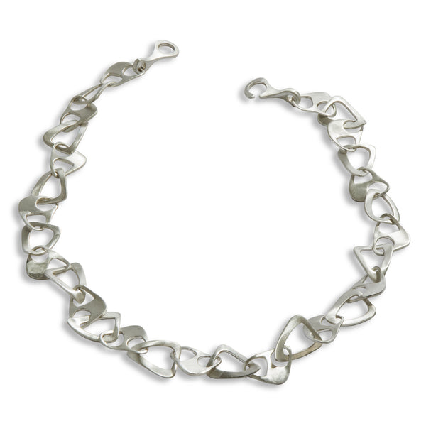 Isabella Free-Form Silver Necklace by Emanuela Duca. Sculptural Fine Jewelry Handcrafted in 18k, Sterling Silver, Bronze, diamonds, and precious gems - Made in Rome & New York