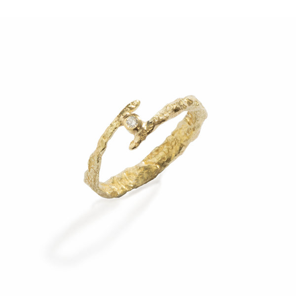 Isabella 18k Gold & Diamond Tiny Ring by Emanuela Duca. Sculptural Fine Jewelry Handcrafted in 18k, Sterling Silver, Bronze, diamonds, and precious gems - Made in Rome & New York