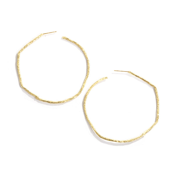 Isabella 18k gold Hoops by Emanuela Duca. Sculptural Fine Jewelry Handcrafted in 18k, Sterling Silver, Bronze, diamonds, and precious gems - Made in Rome & New York