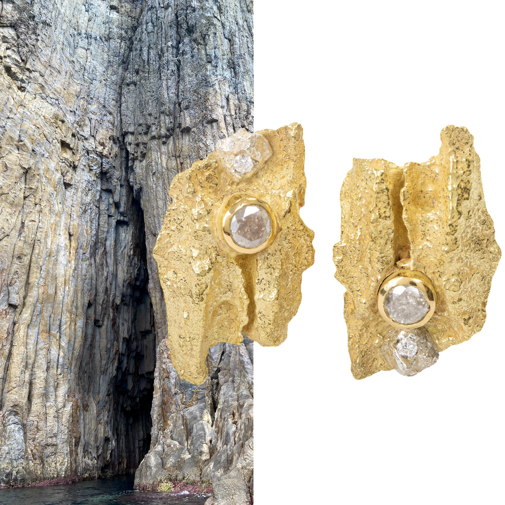 Raw You Sculptural Fine Jewelry Collection by international artist, Emanuela Duca - 18k gold, sterling silver, diamonds, and precious gems.