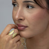 Isabella 18k Yellow Gold Ring With Cognac Diamond by Emanuela Duca. Sculptural Fine Jewelry Handcrafted in 18k, Sterling Silver, Bronze, diamonds, and precious gems - Made in Rome & New York