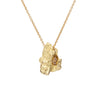 Raw You Pear Shape Cognac Diamond Necklace by Emanuela Duca - A textured pendant crafted from lustrous 18k yellow gold, showcasing a captivating pear-shaped cognac diamond. With its earthy yet contemporary aesthetic, this piece is a little sculpture to wear, effortlessly elevating any ensemble. One of a kind.