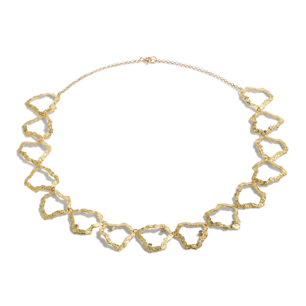 Sunshine Free-Form 18k Gold Necklace by Emanuela Duca. Sculptural Fine Jewelry Handcrafted in 18k, Sterling Silver, Bronze, diamonds, and precious gems - Made in Rome & New York