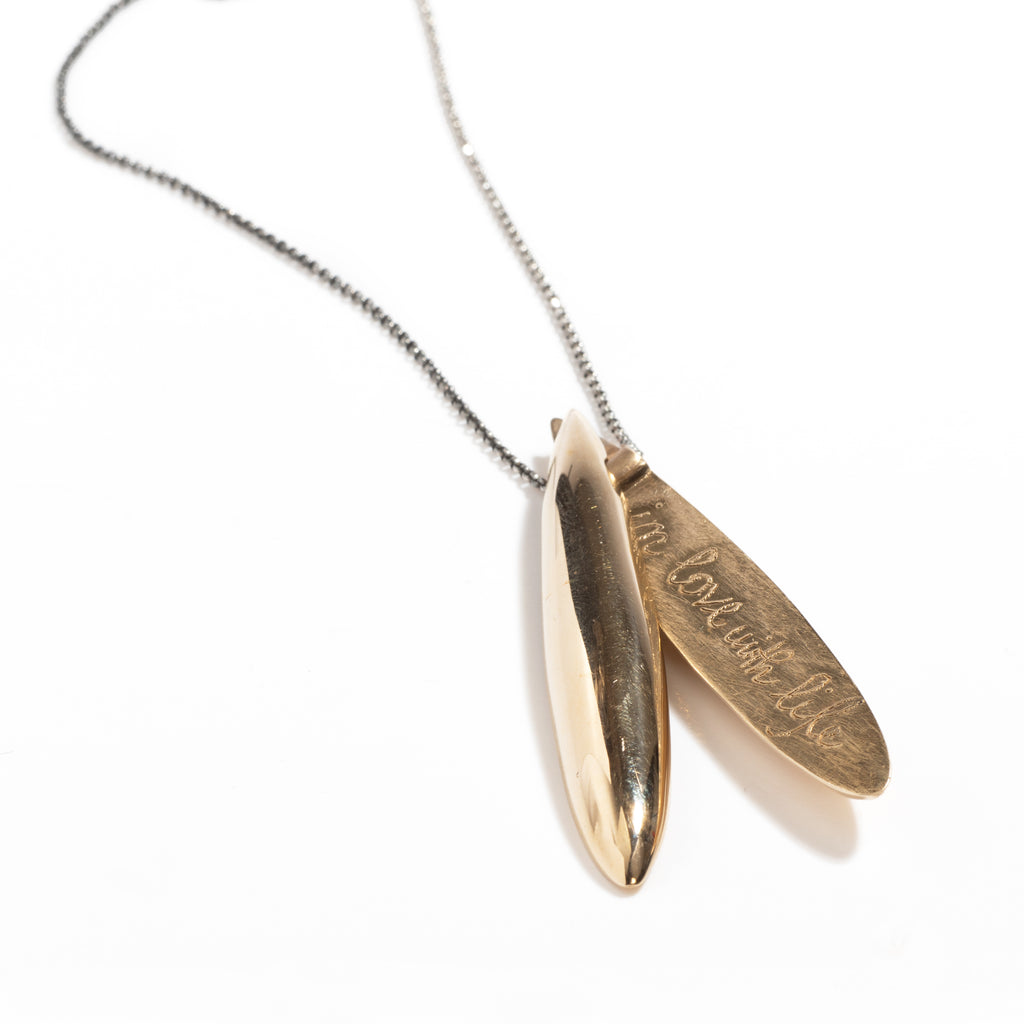 "In Love With Life" Necklace by Emanuela Duca. Sculptural Fine Jewelry Handcrafted in 18k, Sterling Silver, Bronze, diamonds, and precious gems - Made in Rome & New York