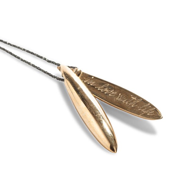 "In Love With Life" Necklace by Emanuela Duca. Sculptural Fine Jewelry Handcrafted in 18k, Sterling Silver, Bronze, diamonds, and precious gems - Made in Rome & New York