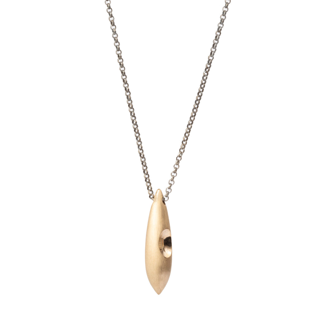I AM LOVED Bronze Small Pendant Necklace by Emanuela Duca. Sculptural Fine Jewelry Handcrafted in 18k, Sterling Silver, Bronze, diamonds, and precious gems - Made in Rome & New York