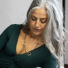 I AM LOVED Bronze Flames & Blackened Silver Chain Necklace by Emanuela Duca. Sculptural Fine Jewelry Handcrafted in 18k, Sterling Silver, Bronze, diamonds, and precious gems - Made in Rome & New York