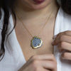 Sunshine Blackend Silve & 18k Gold Pendant by Emanuela Duca. Sculptural Fine Jewelry Handcrafted in 18k, Sterling Silver, Bronze, diamonds, and precious gems - Made in Rome & New York