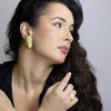 Sunshine Wearable Sculpture Earrings by Emanuela Duca. Sculptural Fine Jewelry Handcrafted in 18k, Sterling Silver, Bronze, diamonds, and precious gems - Made in Rome & New York